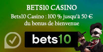 Bets10 Casino: 100% jusqu’à 50€ du bonus de bienvenue