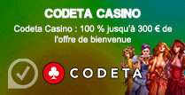 Codeta Casino: 100% jusqu’à 300€ de l'offre de bienvenue 